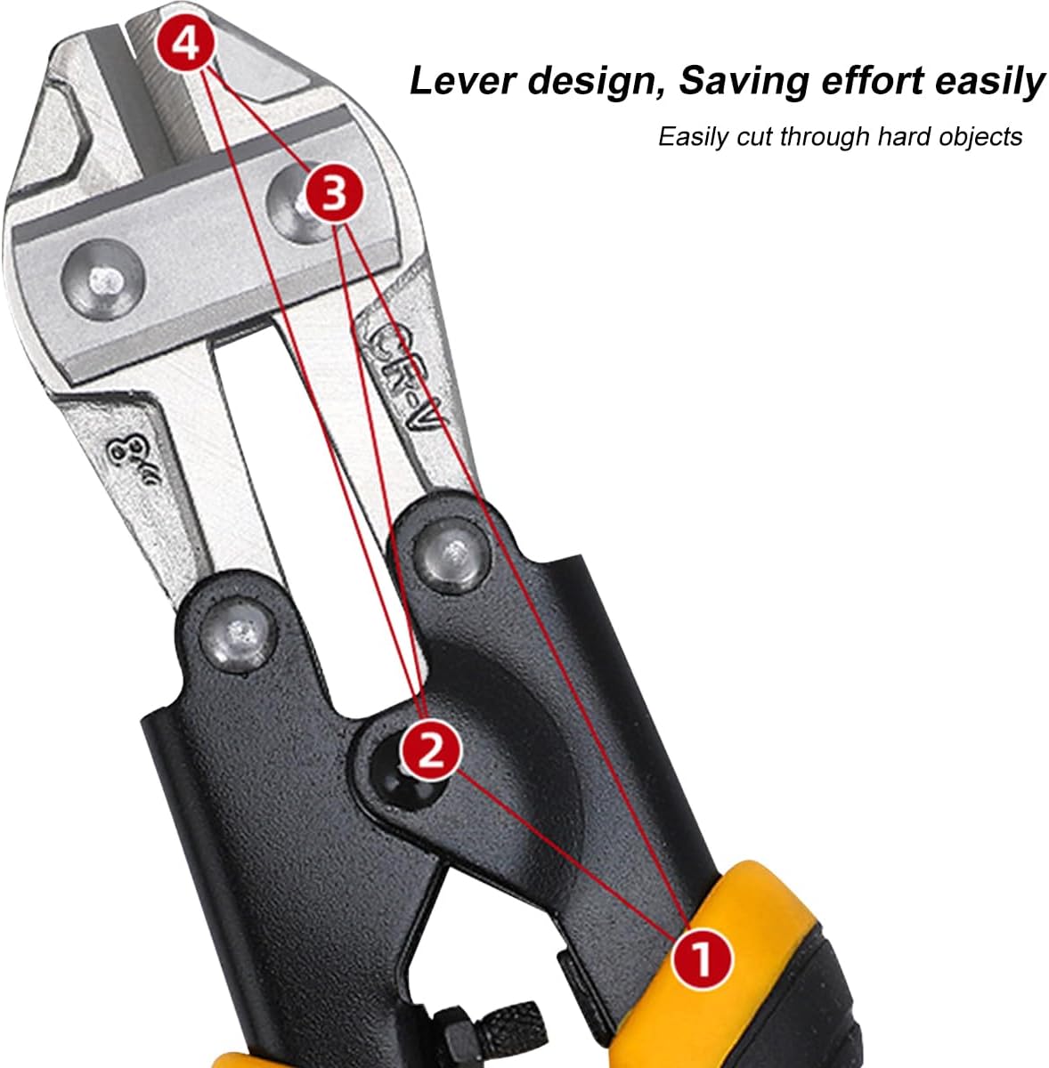 8-Inch Mini Bolt Cutter, Heavy-Duty Wire Cutter with Anti-Slip Handle & Tough Chromium Vanadium Blade - Perfect for DIY, Chains, and Wires