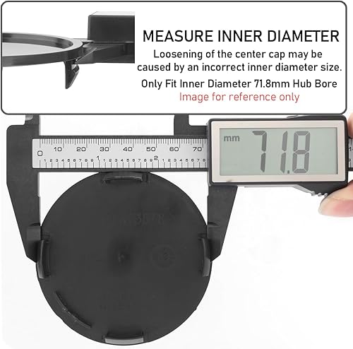 Miniatura 3 de RTrhinoTuning 4 tapas centrales de rueda de 2.99 pulgadas (2.992 in), base negra para accesorios de llantas de automóvil