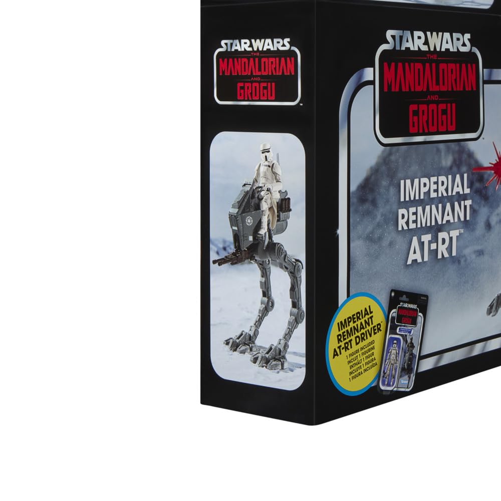 Maszyna krocząca AT-RT Resztek Imperium z serii Star Wars The Vintage Collection, wysokiej jakości model pojazdu w skali 9,5 cm z filmu "Star Wars: The Mandalorian and Grogu", zawiera figurkę