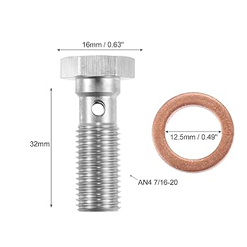 Amazon.com: X AUTOHAUX 2pcs Stainless Steel AN4 7/16-20