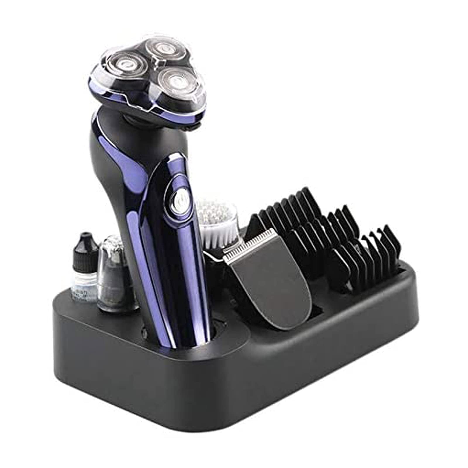 Mens Electric Shaver - Cordless Rechargeable Rotary Shaver Razor for Men with Pop-up Sideburn Trimmer Wet and Dry