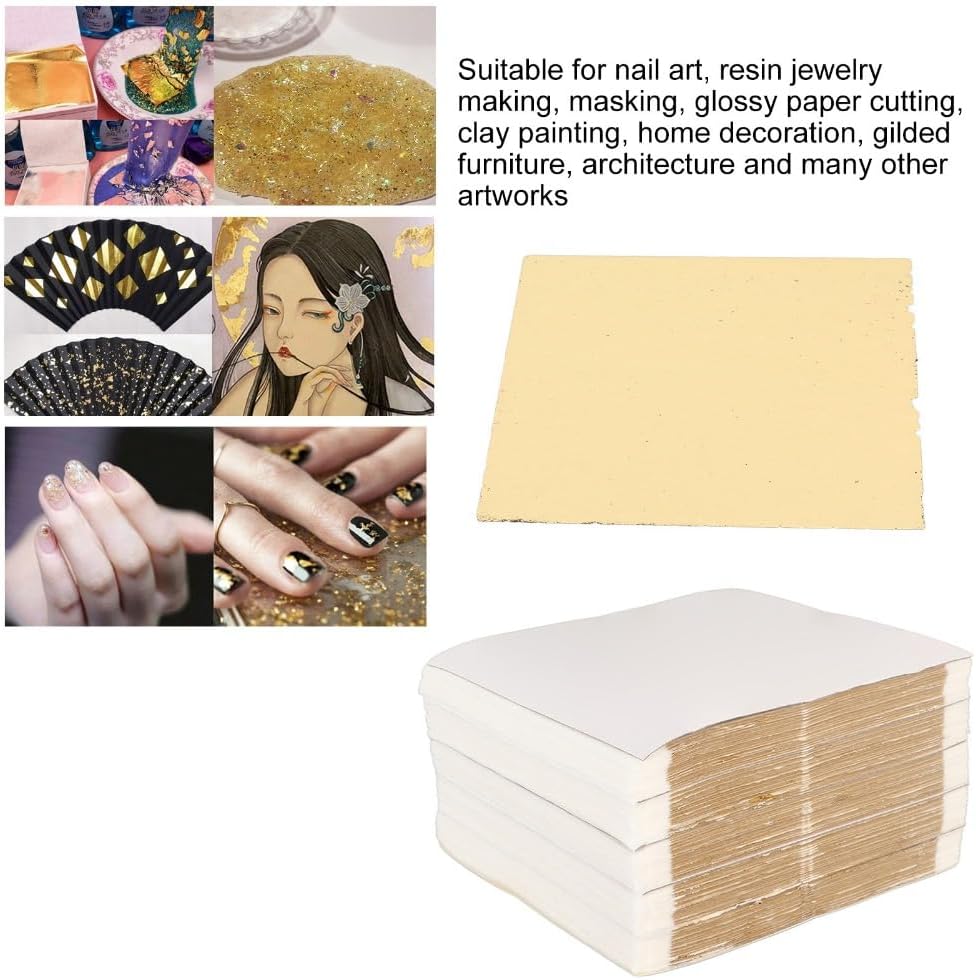 Imitation Gold Leaf Sheets for Crafts, 500 Pcs, Non Edible