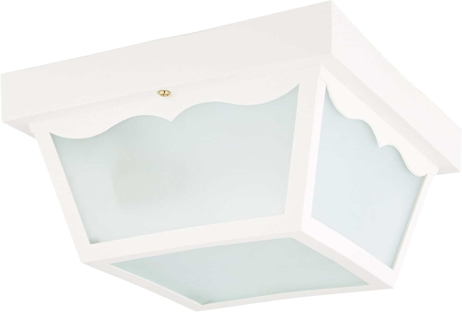 Nuvo SF77/879 Poly Frame Carport Flush Mount with Frosted Acrylic Panels, White, Large