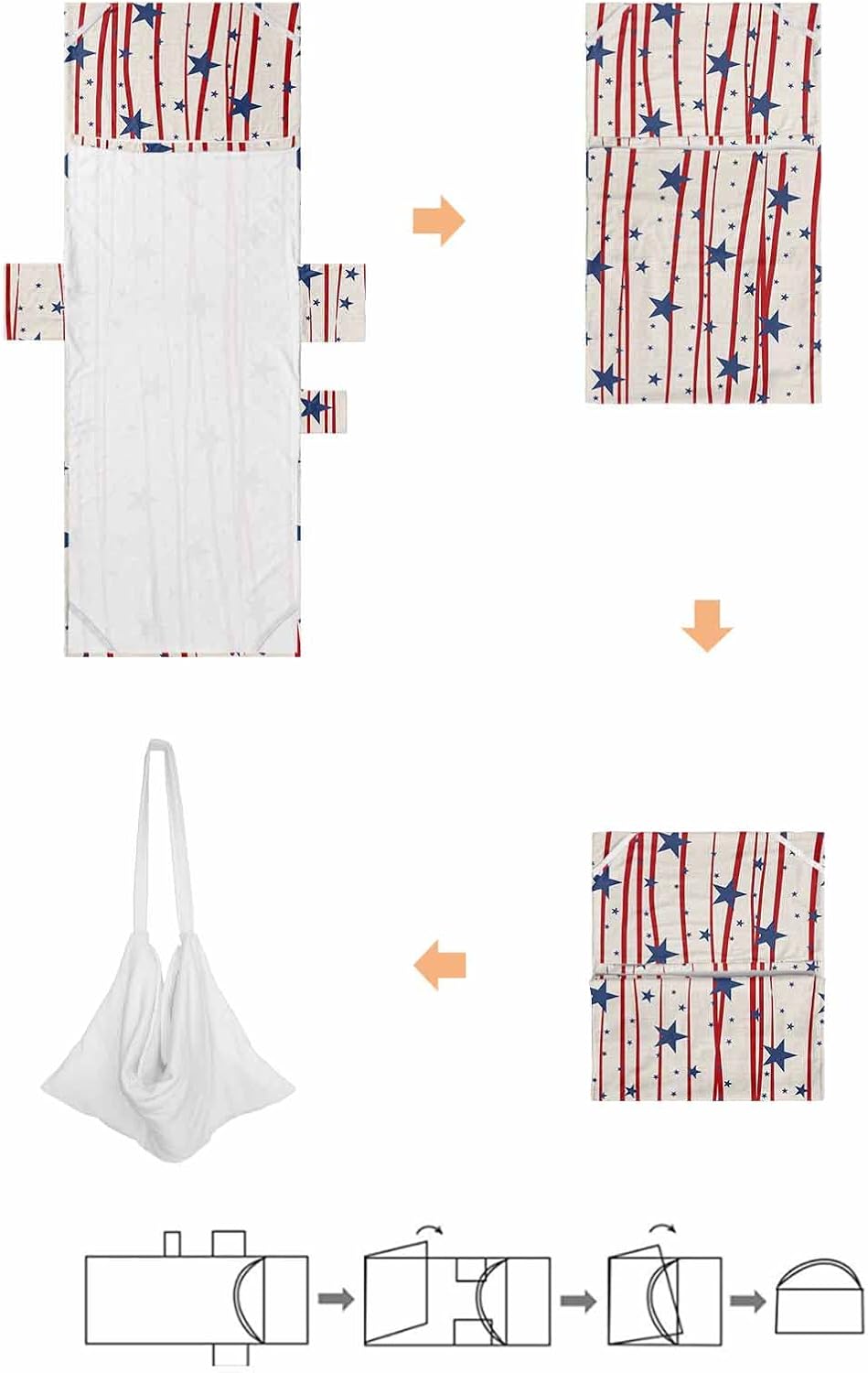 Independence Day Beach Pool Patio Lounge Chaise Chair Cover Towel With Pockets,Absorbent & Quick Dry Microfiber Towel Cover Bag Summer Accessories for Sunbathing Star Stripes Red Blue American Flag