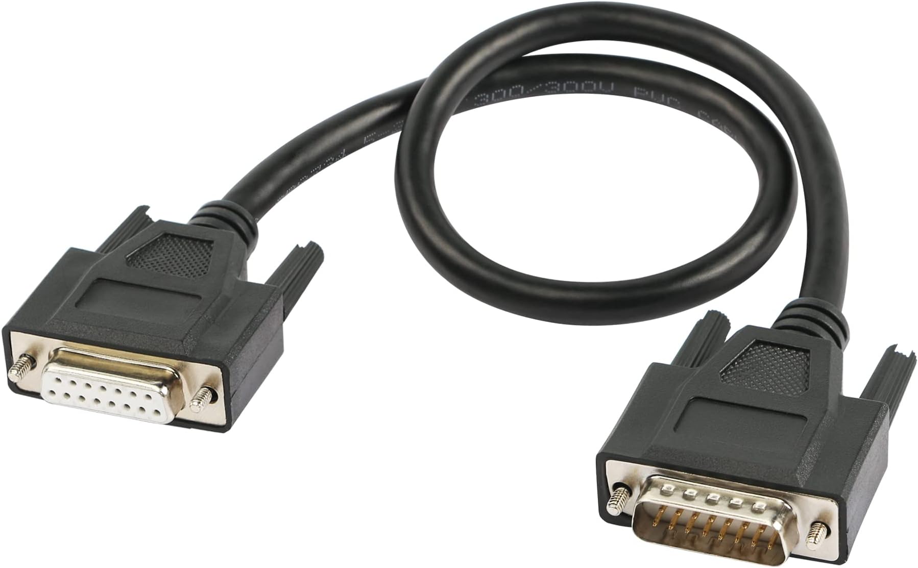 RIIEYOCA 0.5M Serial Cable DB15 Male to Female 15 Pin Port Straight Through (Black)