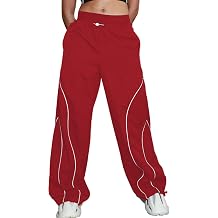 Zontroldy Cargo Pants Women Parachute Pants Y2K Baggy Casual High Waist Wide Leg Track Pants Streetwear