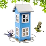 Goodeco Garden Metal Bird Feeder - Bird Feeders for Outdoors Hanging,Country House Design Squirrel Proof,Easy Cleaning & Refills,Gift idea,4.7 * 10.2