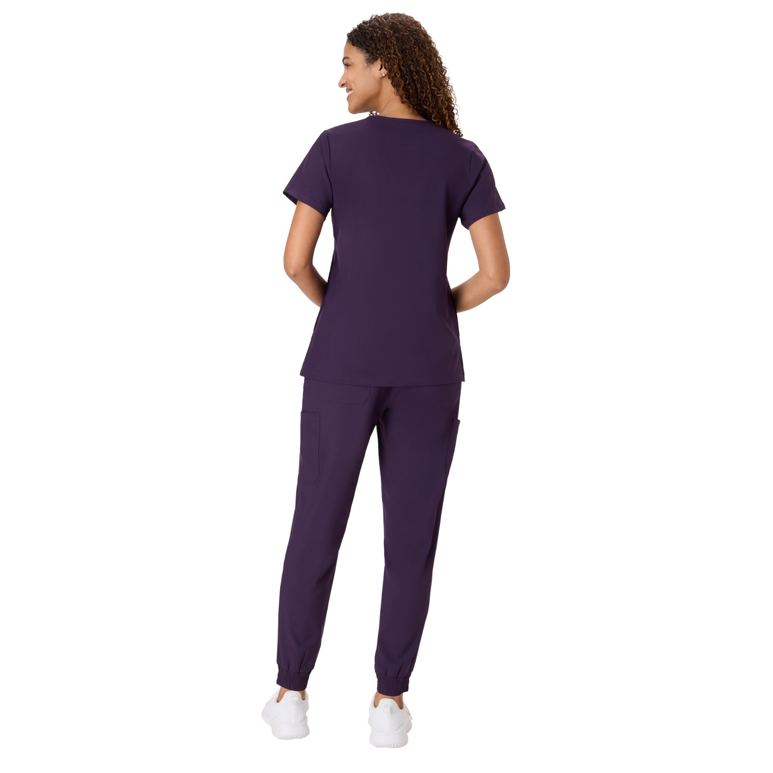 Hanes Damen Kasacks Set Medizinischer Kittel mit Taschen Feuchtigkeitstransport Gesundheitskleidung für Frauen, auberginefarben, XXX-Large