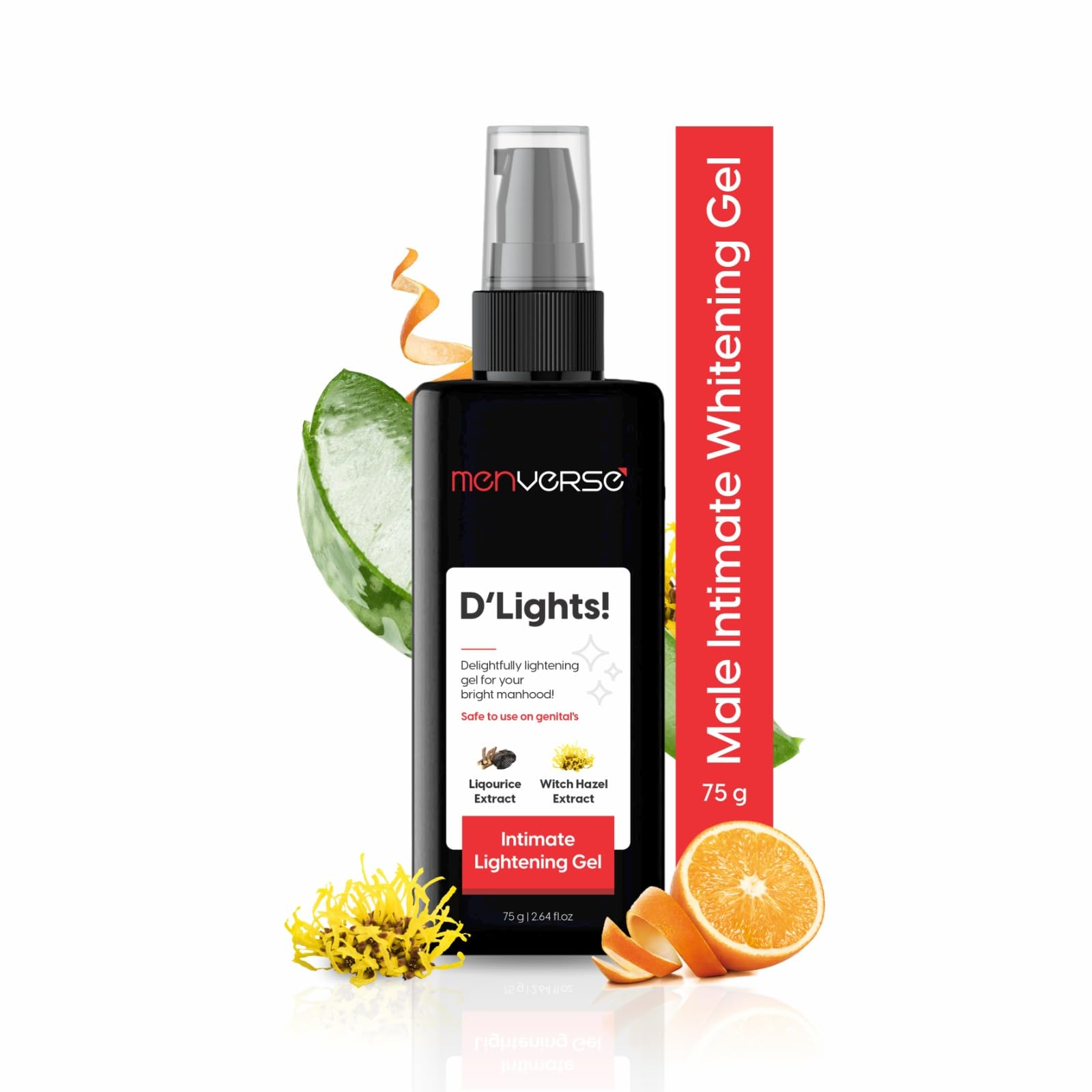 Menverse D'lights_Male Intimate Lightening Gel 75 g | No Irritation | Intimate Area lightening Gel For Men | Non Alocholic | Manliness | Quick Absorption | Detoxify
