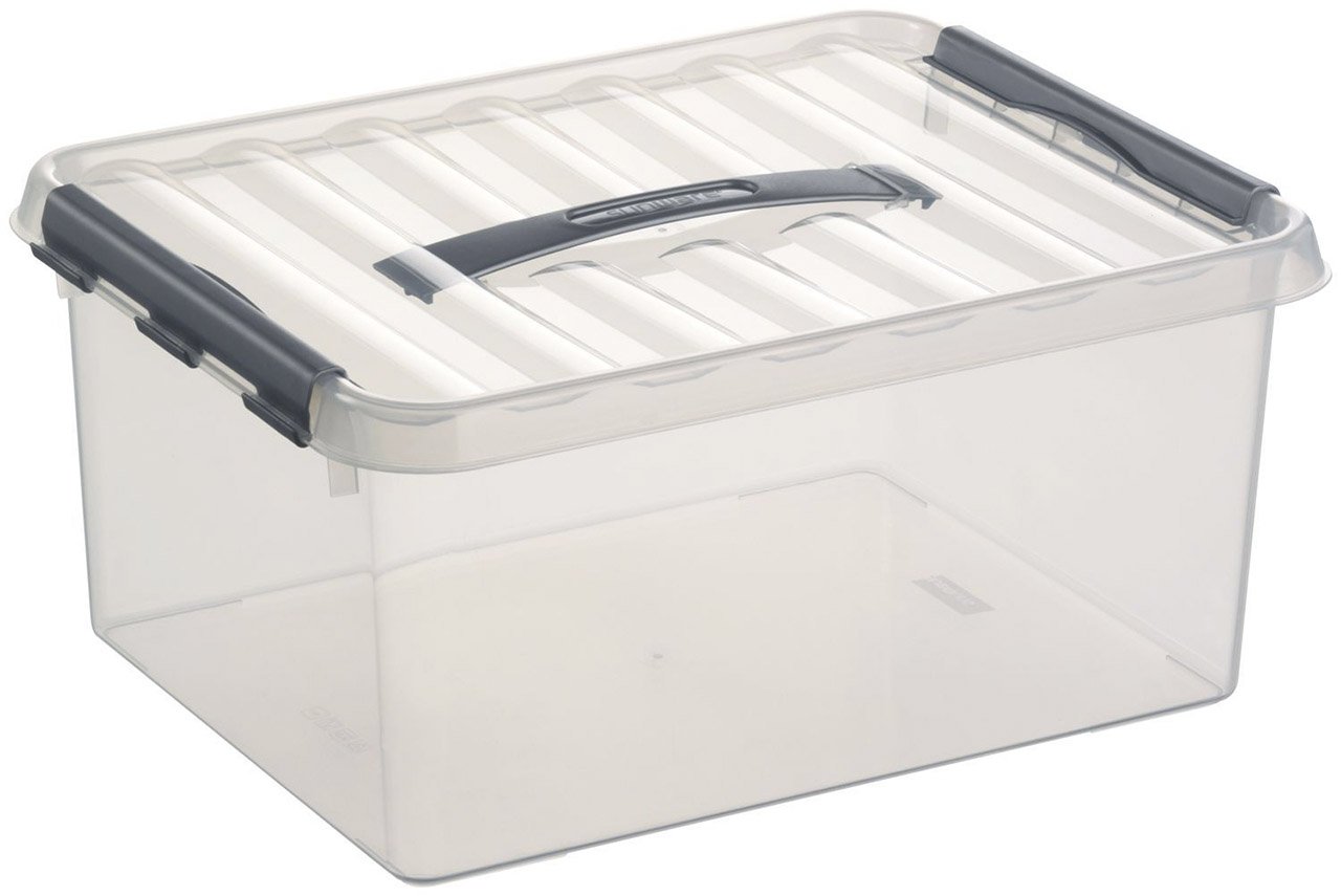 Sunware - Set di 6 scatole da 15 litri, 40 x 30 x 18 cm, con chiusura a scatto e maniglia
