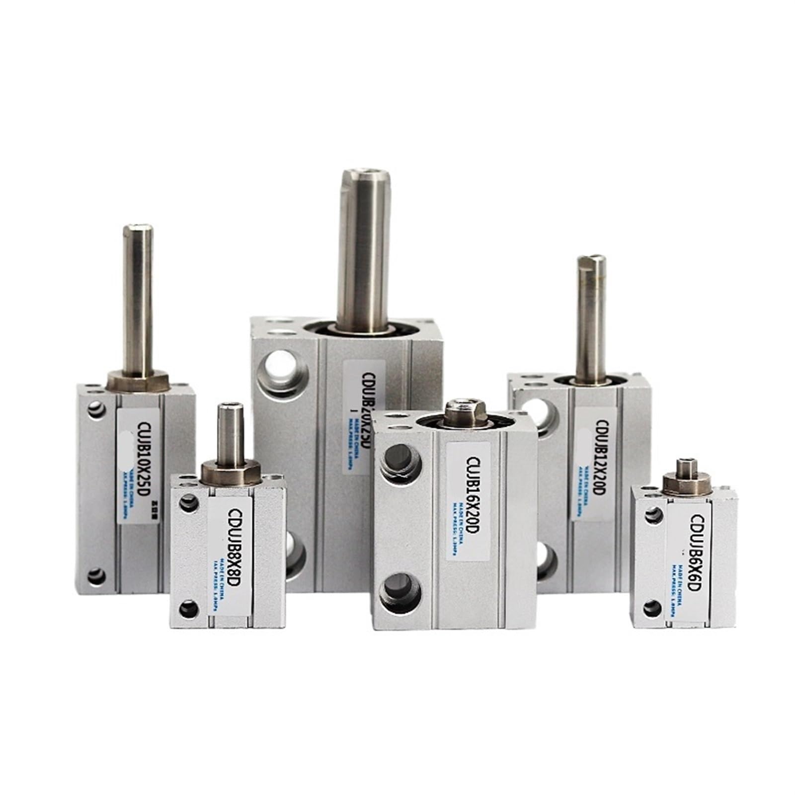 COSZWQDP CDUJB12-5 Double Acting Mini Free Mounting Pneumatic Cylinder Built-in Magnet Bore 12mm 16mm 20mm Stroke 5 1Pcs(15mm Stroke,CDUJB 20mm bore)