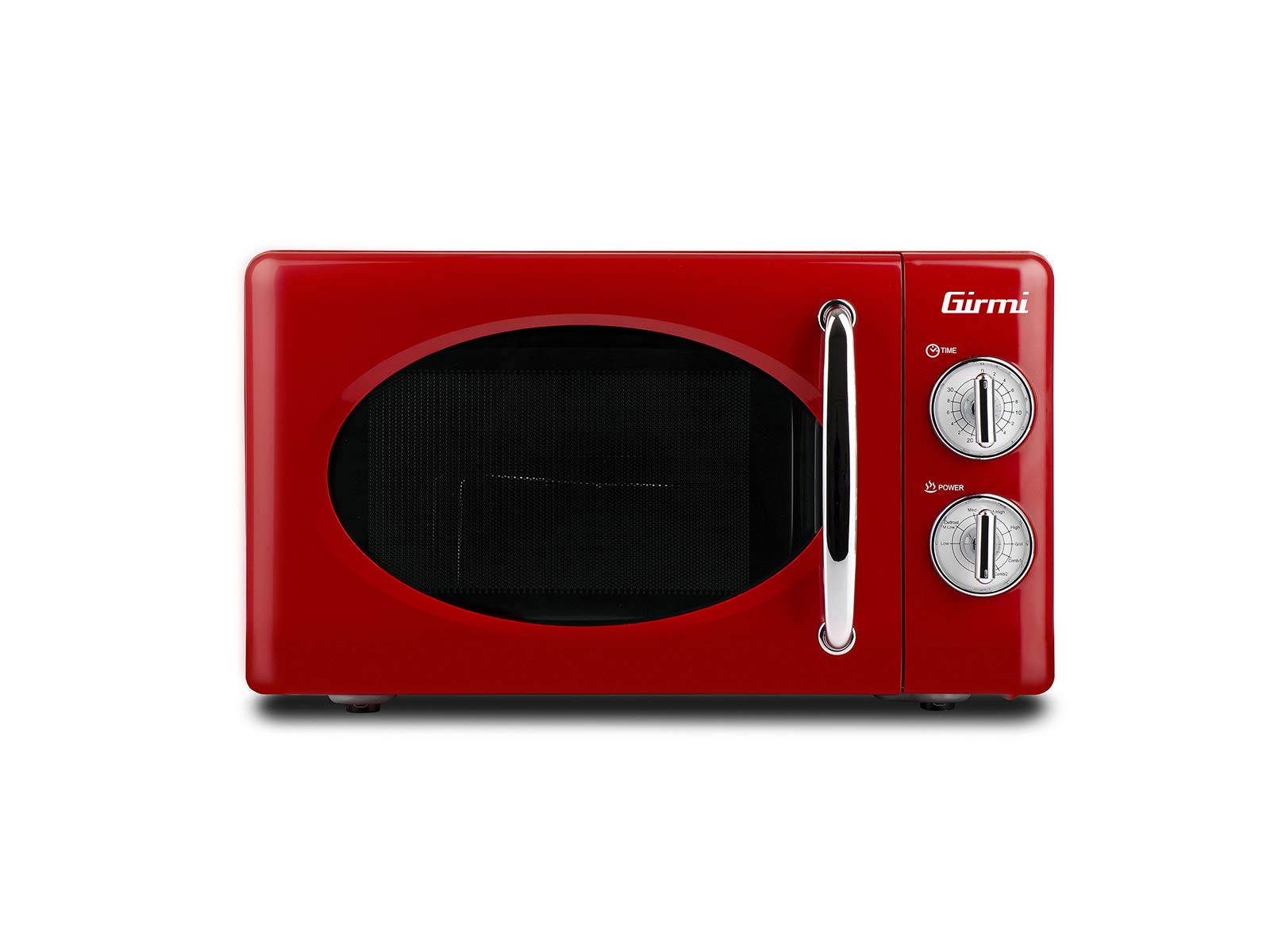 Girmi FM21 Kombi-Mikrowelle, 20 Liter, Stahl, Rot.