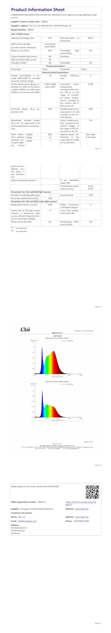 LQWELL® Lámpara de Techo LED Lámpara de Techo, IP44 Lámpara de Baño Impermeable Cuadrada Plana 18W 6000K 1600LM Delgada para Sala de Estar Baño Dormitorio Cocina Pasillo Sótano Oficina, 220 * 24 mm