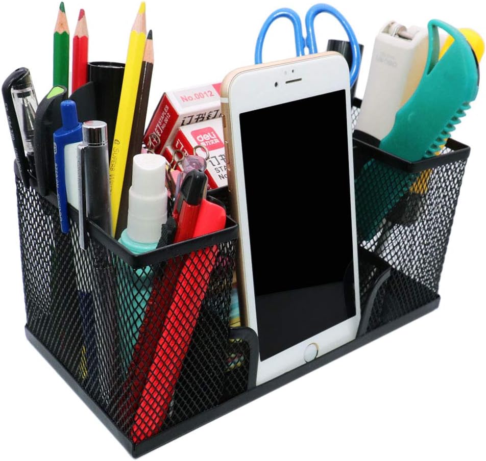 MAMUNU Multi-Functional Mesh Office Supplies Desk Organizer Caddy Mesh Pen and Pencil Holder
