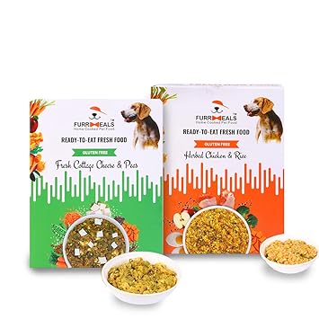 FurrMeals Wet Dog Food Small Breed Trial Pack for 5-10 kg Dogs (200gm Herbed Chicken Rice + 200gm Fresh Cottage Cheese & Peas)