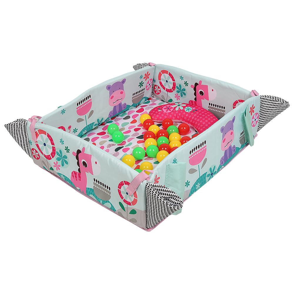 Tapis d'Éveil Bébé, Tapis de Jeu pour Bébé Avec Arches Amovibles 6 Jouets Multifonctionnels, Tapis de Jeux Bébé Polyvalent, Tapis d'éveil et de jeux-5 en 1-Rose