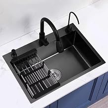 Kitchen Sink,Undermount Stainless Steel Kitchen Sink,small stainless steel sink,single bowl kitchen sink black,with Strainer Waste kit,for Home Vegetable Basin & Dishwashing Sink  Size 38*30cm/15*1