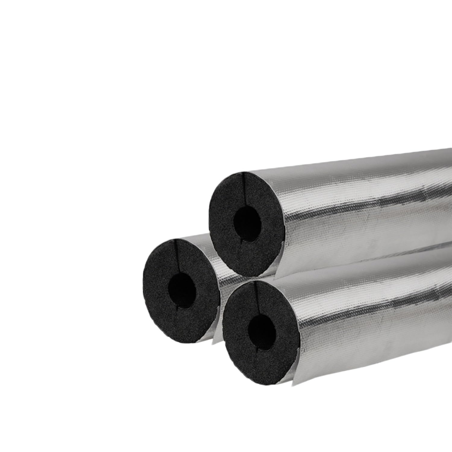 Tubo de espuma aislante de tuberías de papel de aluminio autoadhesivo, ID de 3/5 "-3,5", protección contra congelación for tuberías de agua y HVAC, 1 unidad(ID 3-1/2"xT 3/4")