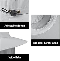 Vista 5 de Paquete de 2 sombreros de sol de ala ancha con protección UV para exteriores, UPF50+, sombrero de pesca para hombres y mujeres con solapa grande