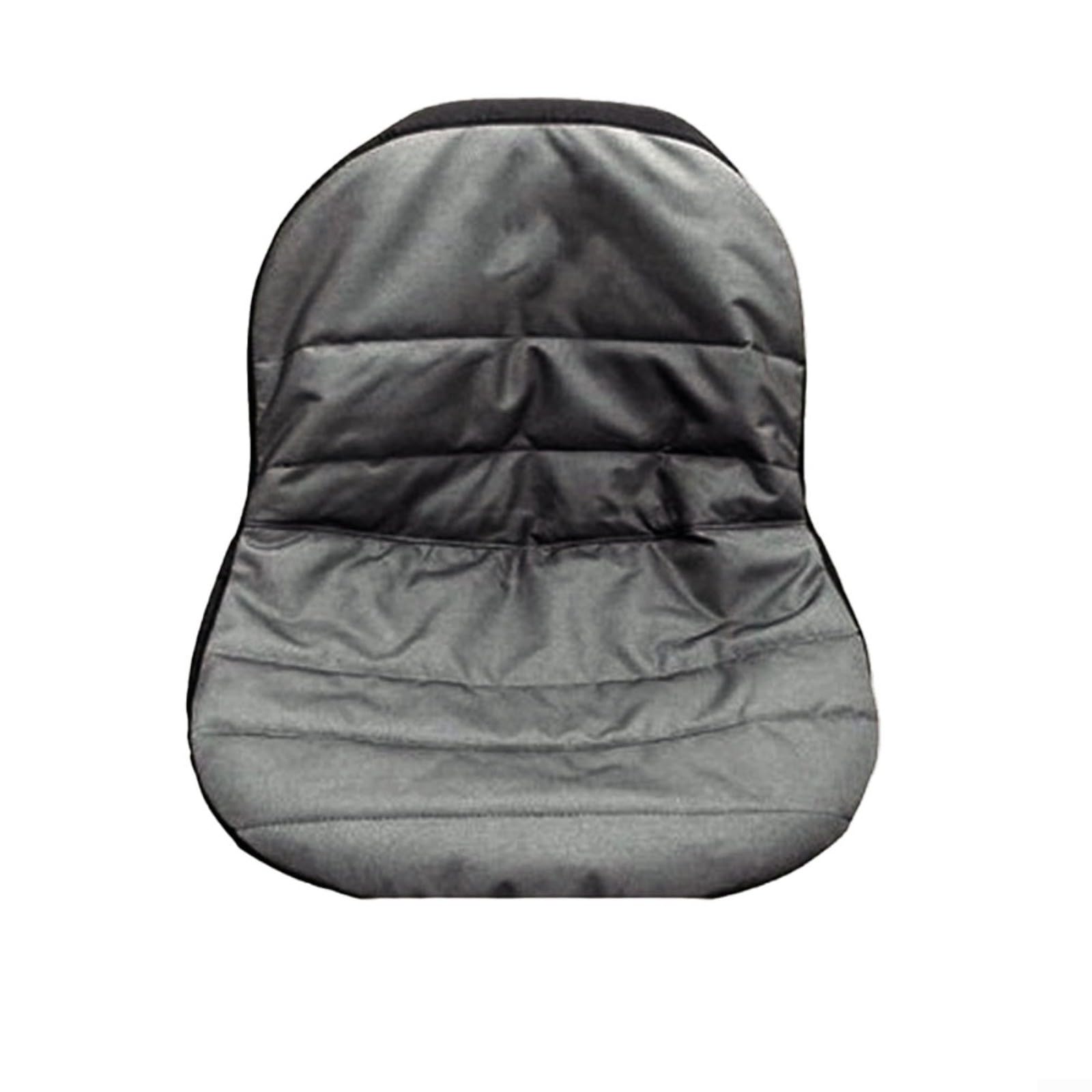 Coprisedile per trattore in tessuto Oxford 600D con scomparti per bevande e tasca posteriore, universale, adatto per tosaerba con schienale 32-36 cm, facile da installare, nero/grigio
