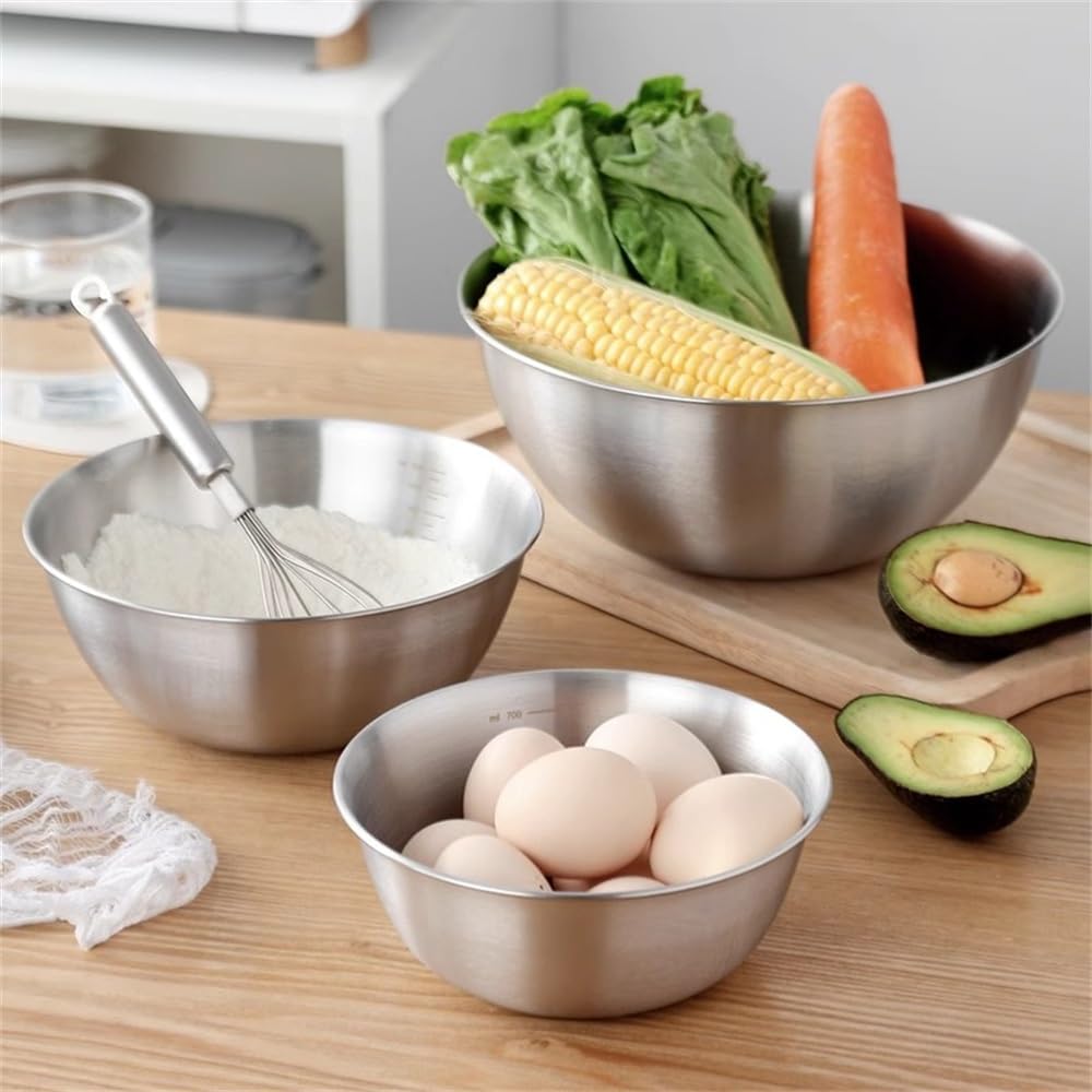 Mixing Bowls Stainless Steel Whisk Kitchen Home Baking Mixing Bowl Nesting Set for Food Prep