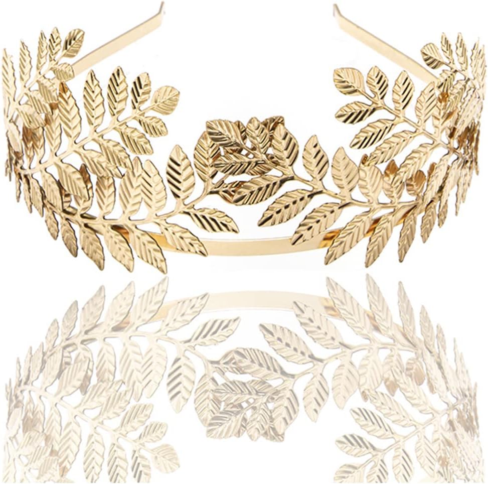THE WHITE SHOP Bridal Gold Leaf Crown Headband Bridal Tiara Gold Leaf headpiece for Wedding Prom Festival Bridesmaid Hair Accessoriecs