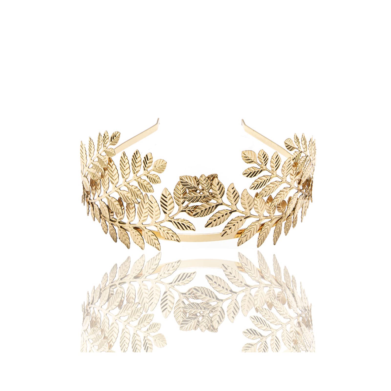 THE WHITE SHOP Bridal Gold Leaf Crown Headband Bridal Tiara Gold Leaf headpiece for Wedding Prom Festival Bridesmaid Hair Accessoriecs