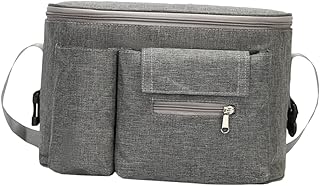 JOINPAYA Bolsa de mamãe carrinho de bebê bolsa de fraldas mãe bolsa grande de viagem bolsa de fraldas bolsa de viagem bolsa de viagem mochila bolsa de refeição bolsa térmica de leite nylon bolsa de contêiner de ombro único bebê, Cinza claro, 30X18CM, Centímetro