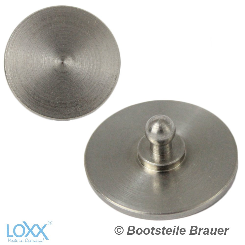 10 Stück LOXX® Unterteil rund D= 24 mm, zum verkleben - Edelstahl A2 AISI 304