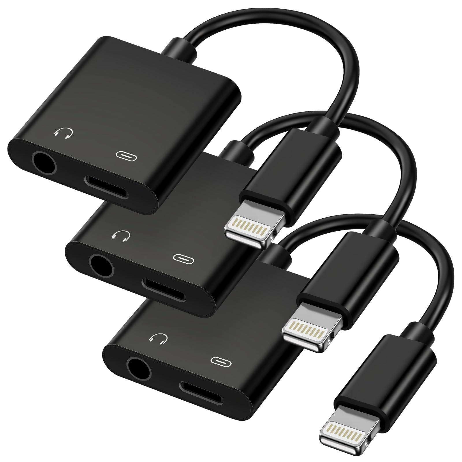 [Certificato MFi] Splitter 2 in 1 da Lightning a audio e caricabatterie da 3,5 mm per cuffie e ricarica rapida, compatibile con iPhone 14/13/12/11/X/8/iPad, AUX per auto, giochi, live streaming