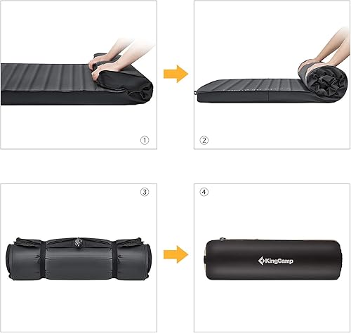 Miniatura 6 de KingCamp Self Inflating Camping Mat Wide Thick Foam Air Mattress Portable Comfortable Large Sponge High R Value Waterproof Sleeping Pad for Outdoor