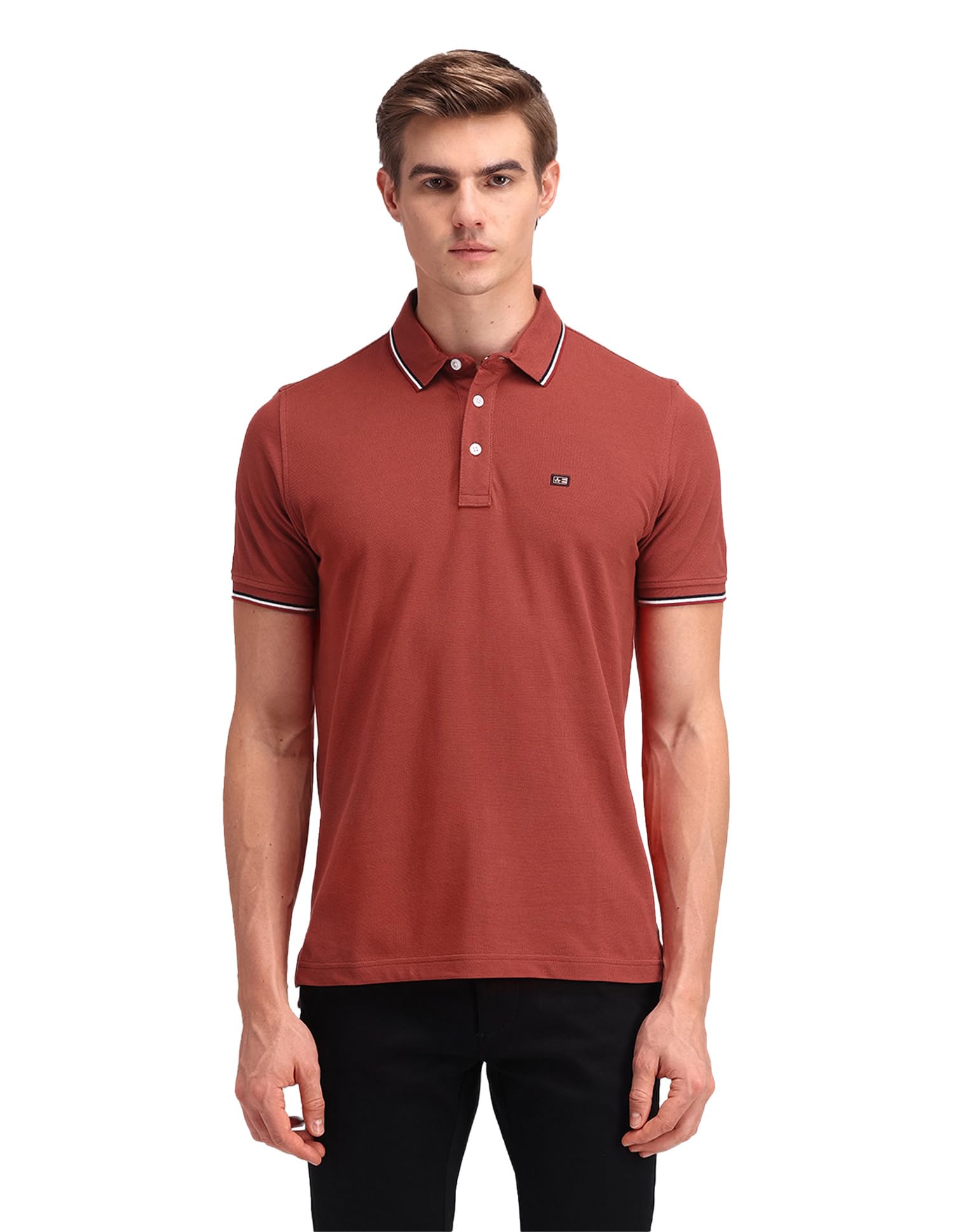 Arrow Sport Men Regular fit Cotton Solid Short Sleeves Polo Shirt(ASAEOTS5064A_Red_S)-picture-21
