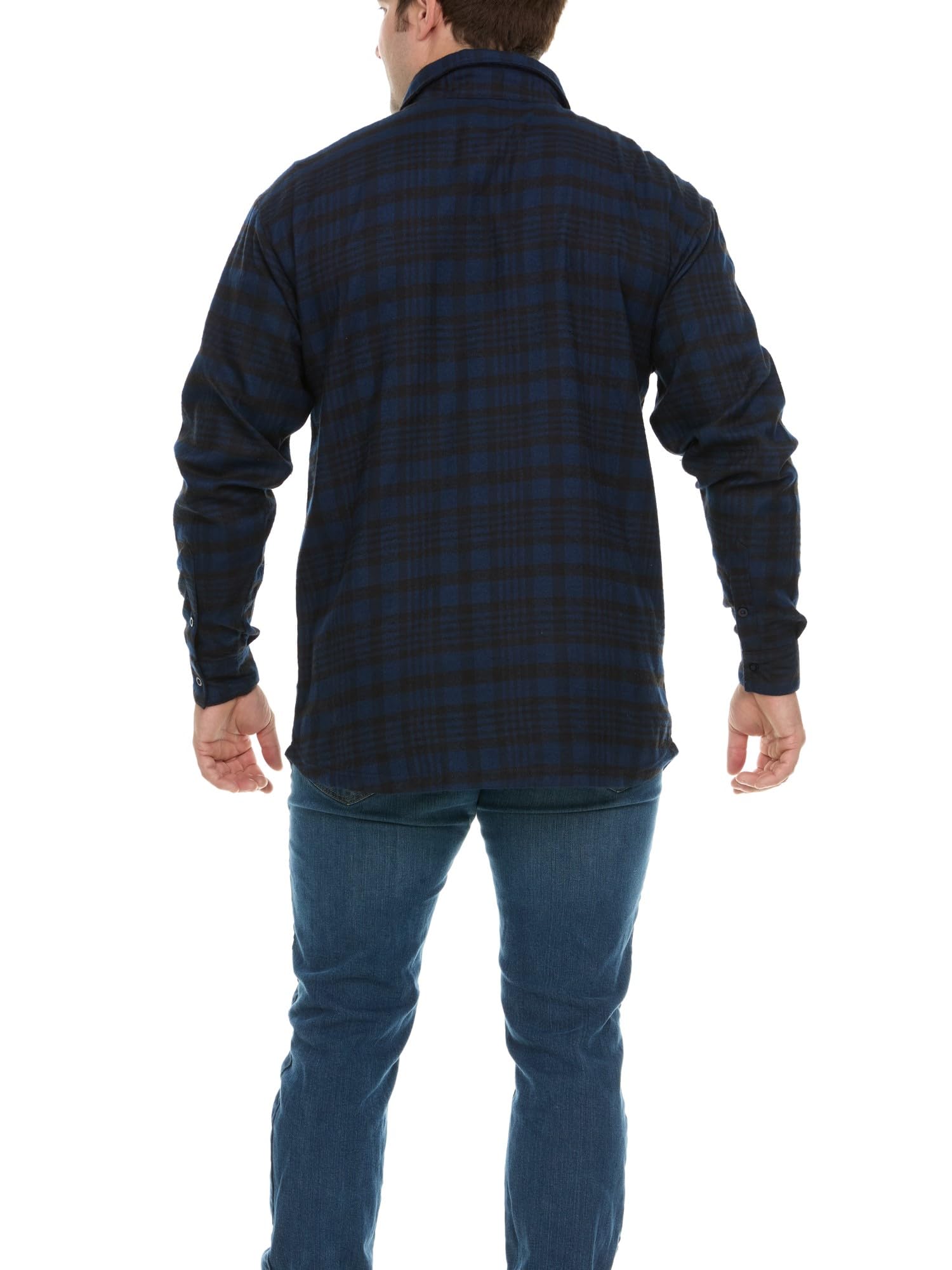 Wrangler Camisa de franela grande y alta para hombre, camisa a cuadros con botones para hombre