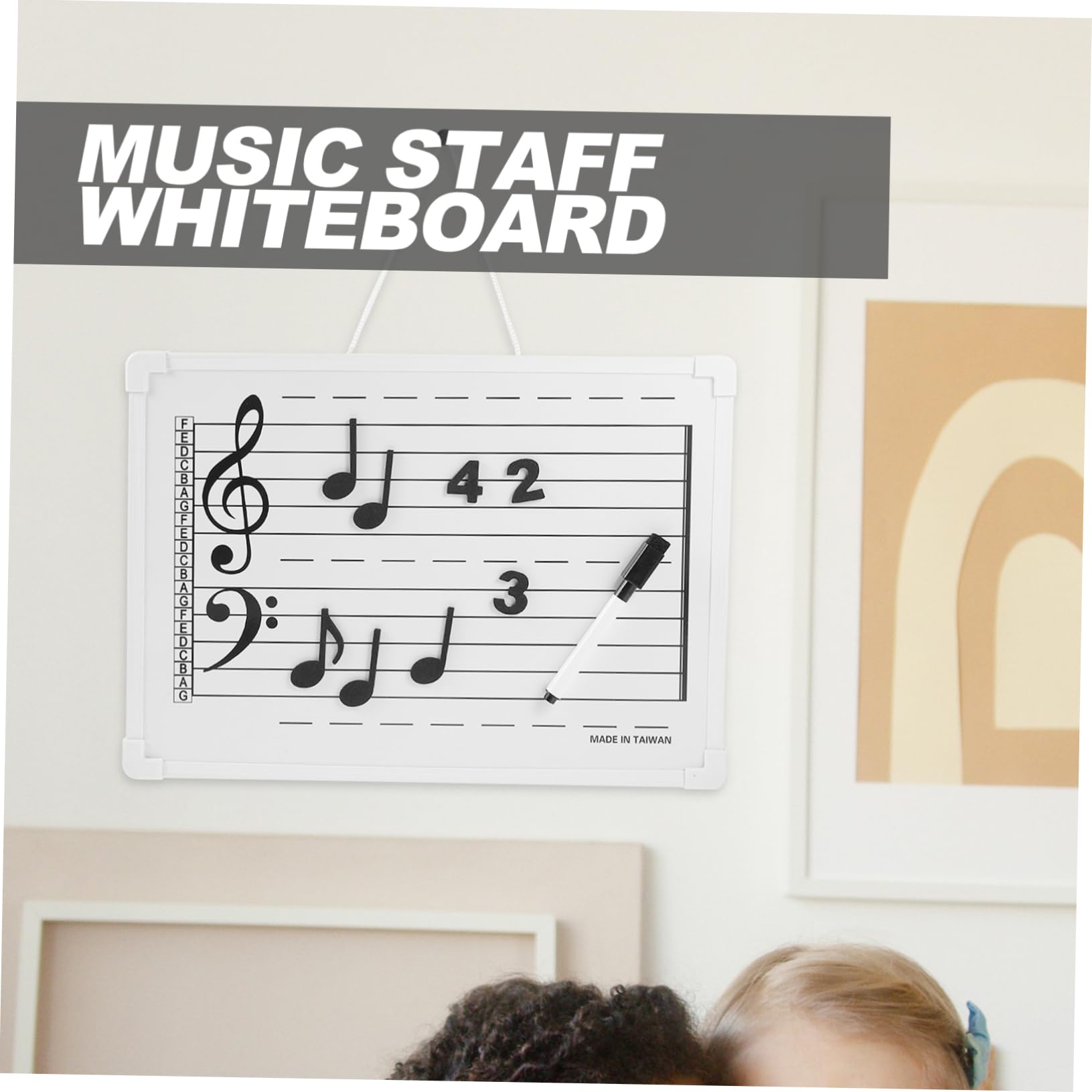 Whiteboard mit Notenlinien, 1 Satz, Kunststoff, Abwischbar