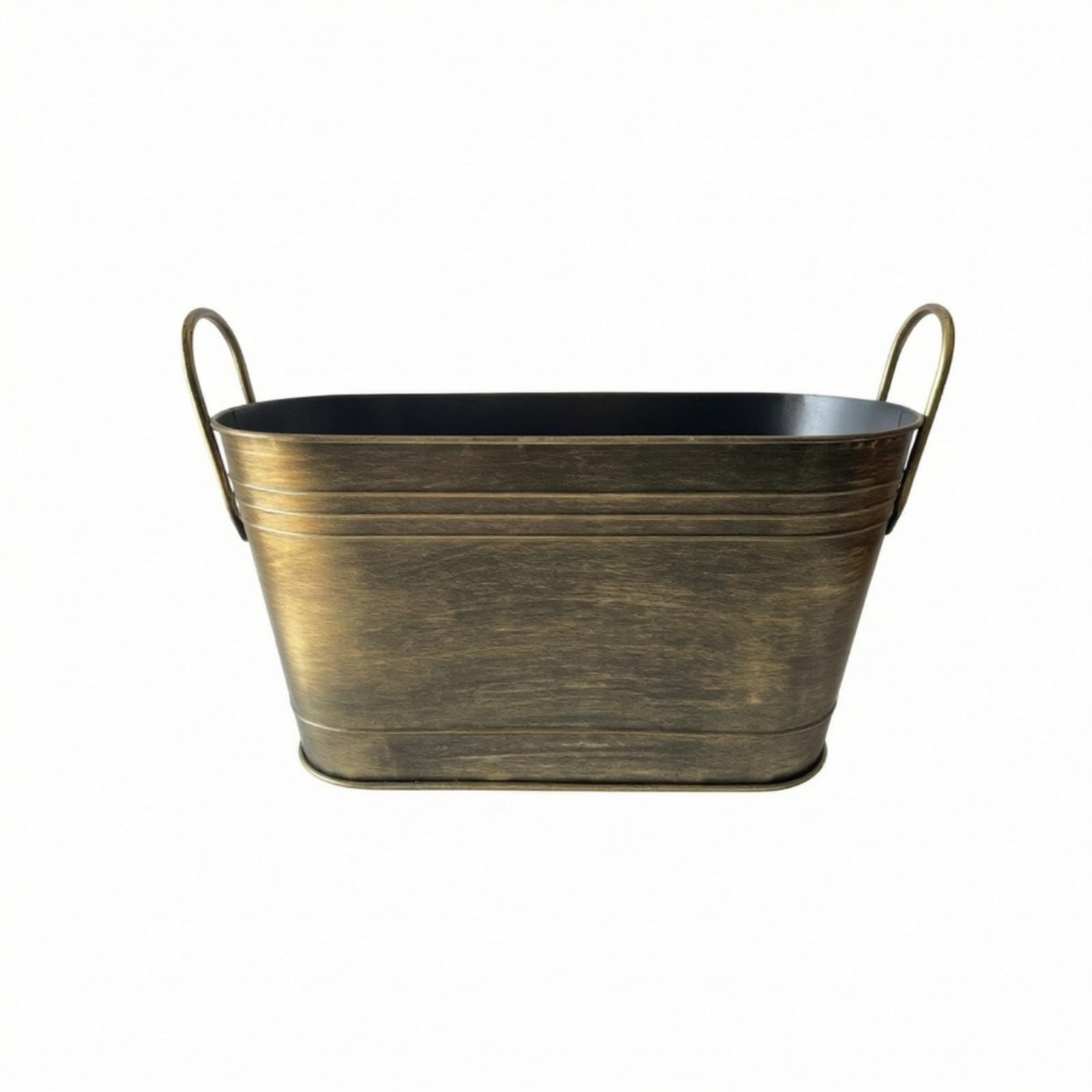 Fireplace Log Bucket Oval Log Bucket with Handles Bronze-Colored Firewood Basket with Handles for Homeowners, Patio-image-38