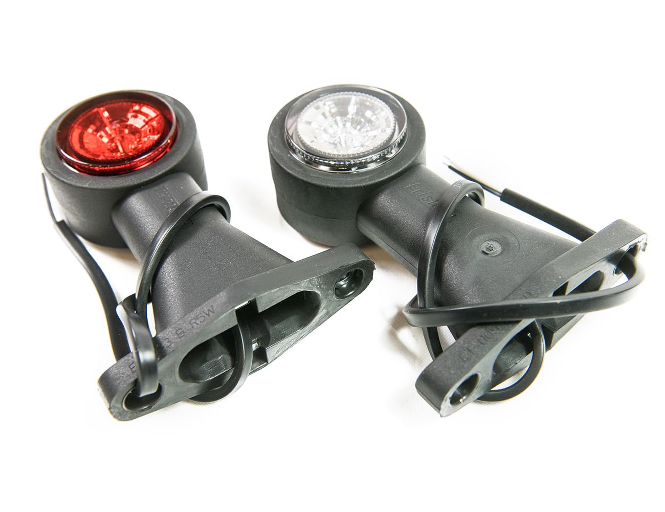 2 x Luz lateral de goma LED 12V 24V con homologación Y luz de posición coche camión caravana KFZ lámpara blanca roja larga