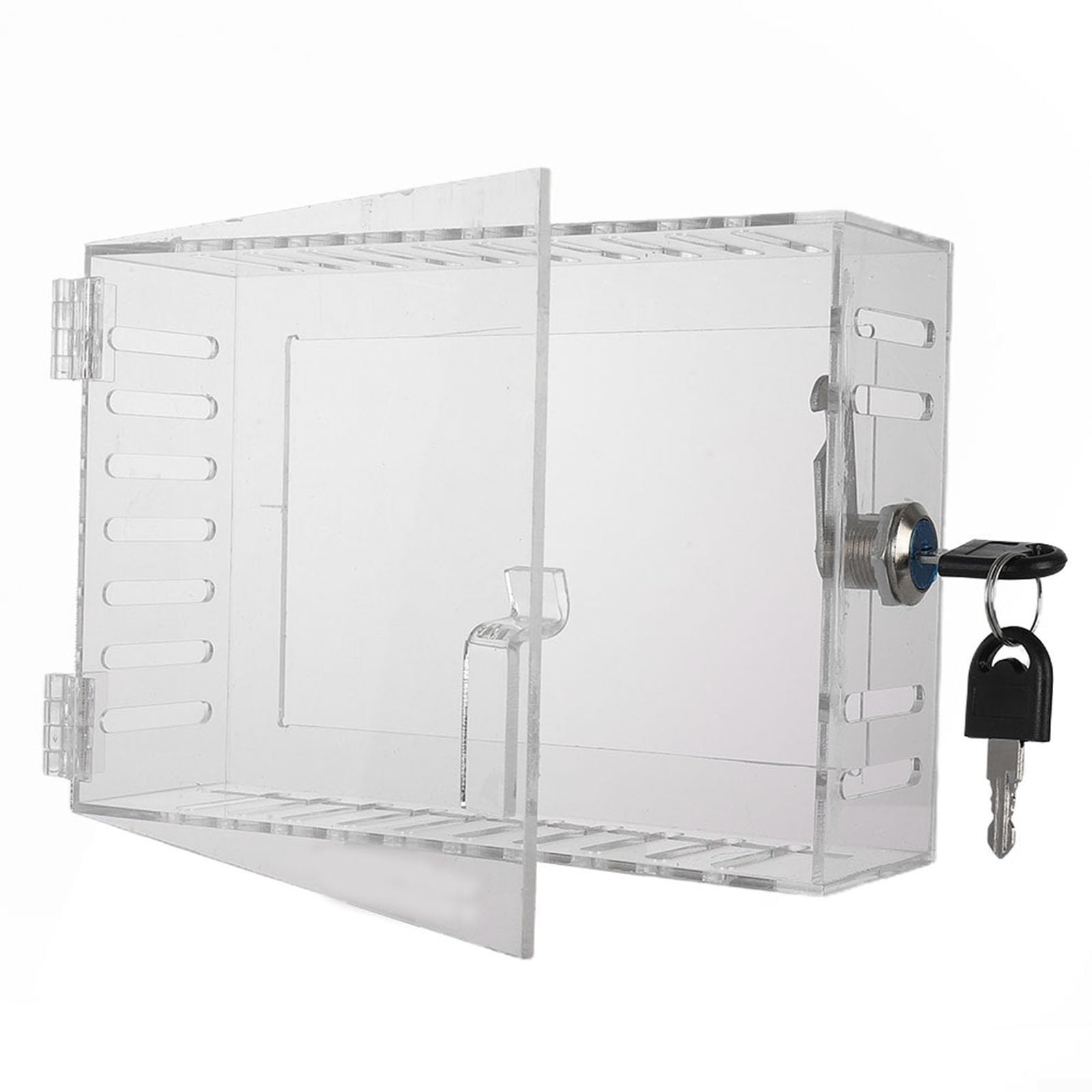 Universal Thermostat Lock Box with Key, Clear Box Guard Large Thermostat Guard, as picture show