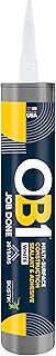 OB1 Universal Caulk Sealant & Adhesive White 10.1oz | Professional Grade Premium All-in-One Advanced Hybrid 3-in1 | Water Resistant Internal & External | Shrink Crack UV & Fade Resistant | 1 Cartridge