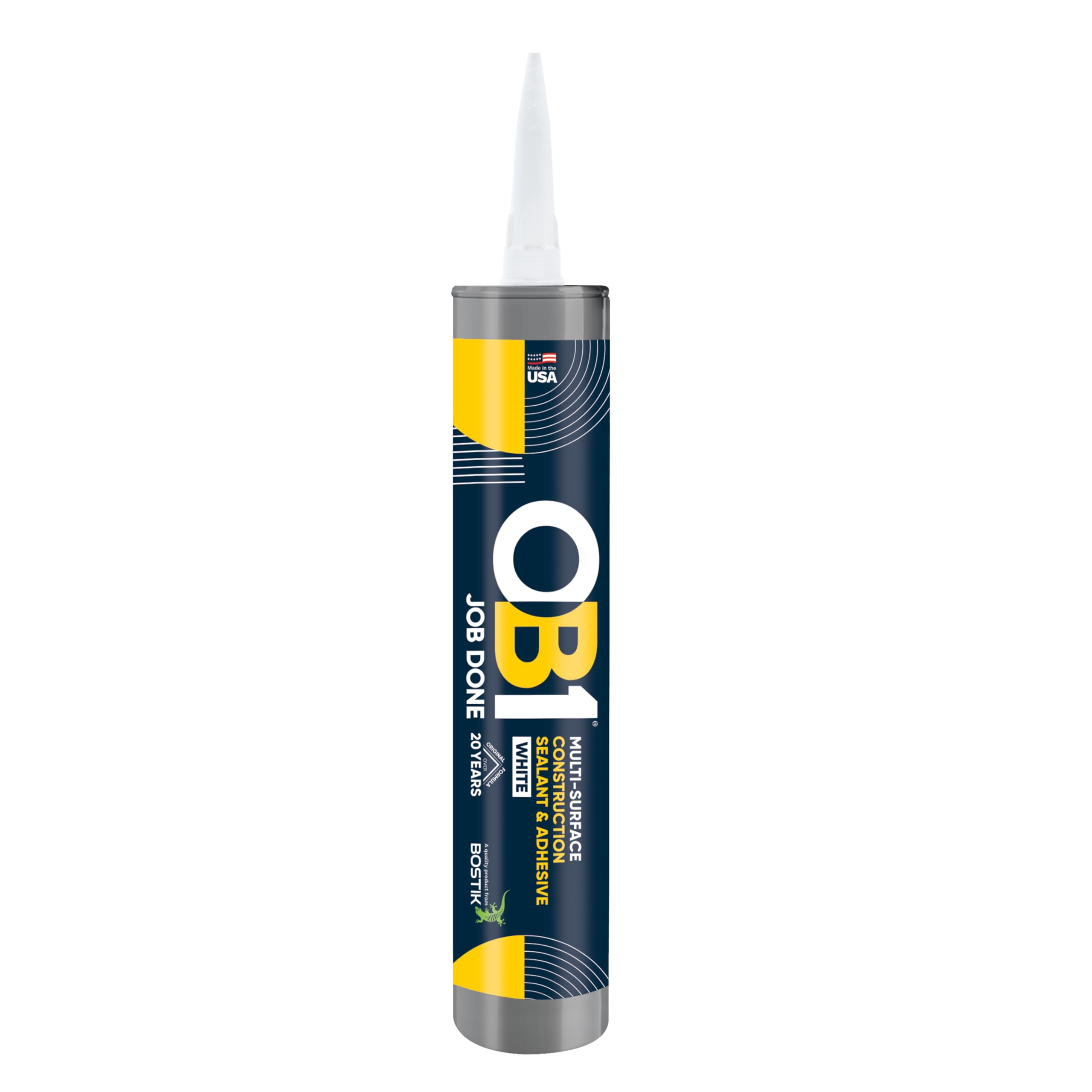OB1 Universal Caulk Sealant & Adhesive White 10.1oz | Professional Grade Premium All-in-One Advanced Hybrid 3-in1 | Water Resistant Internal &