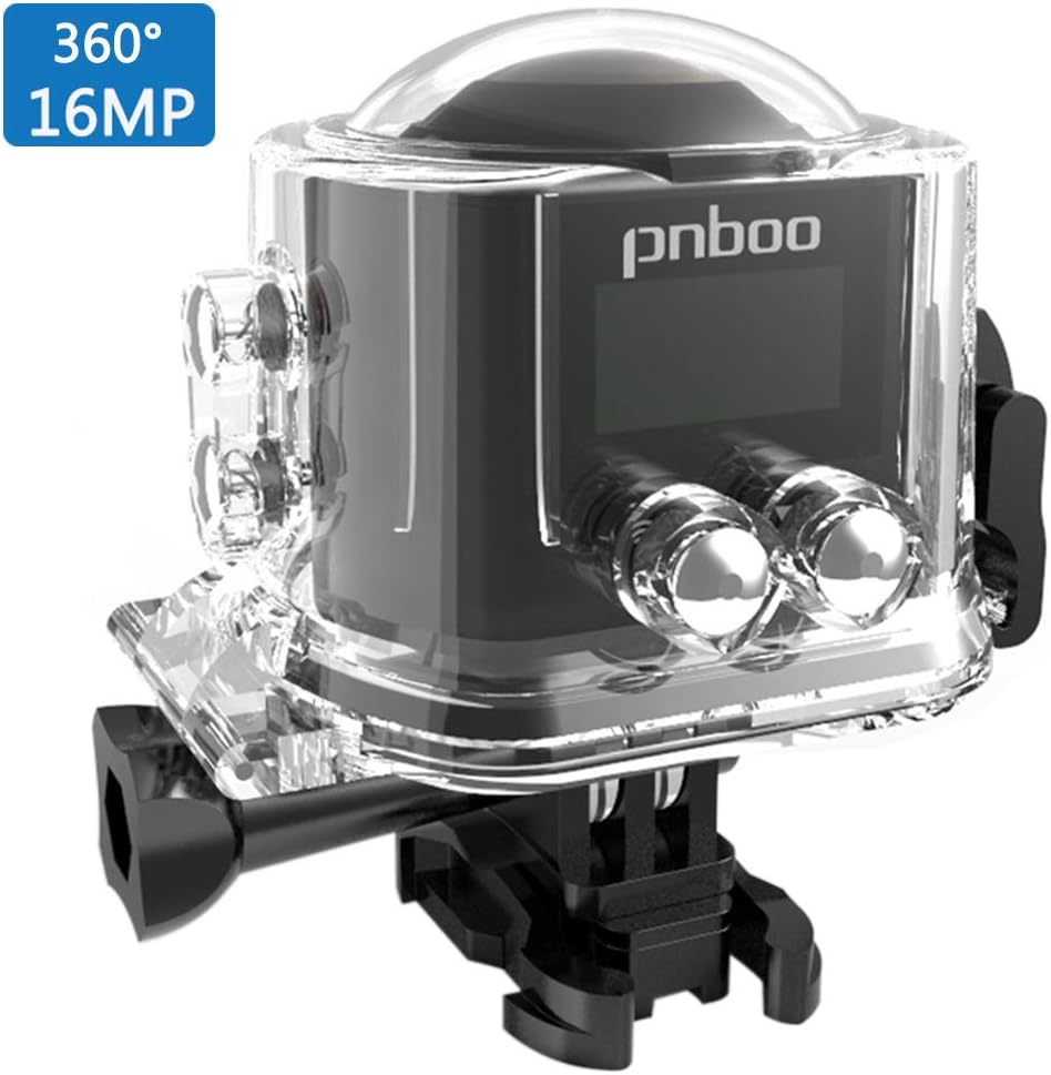 PA-10 360° Panoramic Black Outdoor Sport Action Camera HD 3D VR 16MP 30fps Waterproof APP WIFI with Rechargeable Battery, Sony IMX179 Sensor