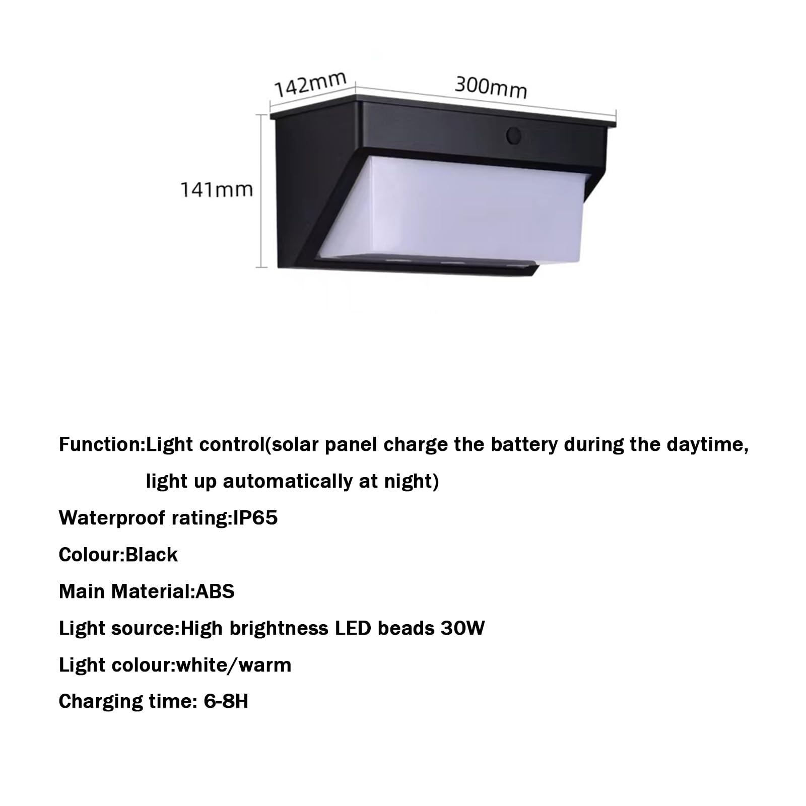 Zewnętrzna solarna lampa ścienna z czujnikiem ruchu Lampa ścienna IP65, wodoodporna lampa ścienna IP65, czarna LED, akumulator, dekoracja ogrodowa, na taras, wejście (26 cm, ciepłe światło)