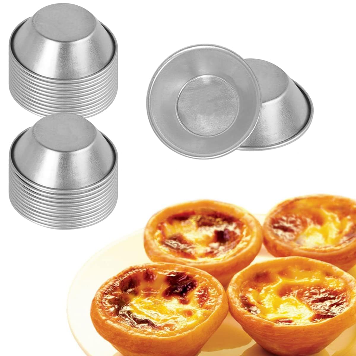 25 Pcs Mini Tiny Pie Muffin Cupcake Pans Tin Egg Tart Mold Bakeware -NonStick Puto Cup