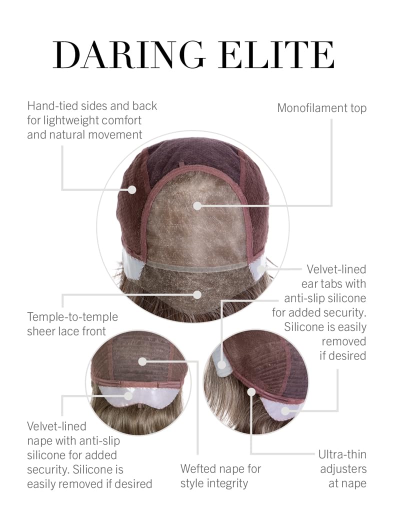 Hair u wear HIM Daring Elite Chin-Length Hand-Tied Boy Cut Style Wig for Men, Average-Large Cap, M3S Darkest Brown