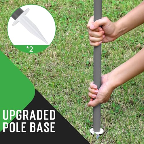 Image of 20ft Portable Outdoor Badminton Net Set for Driveway Backyard, Beach, Park with Durable Anti-Sag PE Net, Heavy Duty Steel Poles, 4 Badminton Rackets, 3 Shuttlecocks and 600D Carry Bag