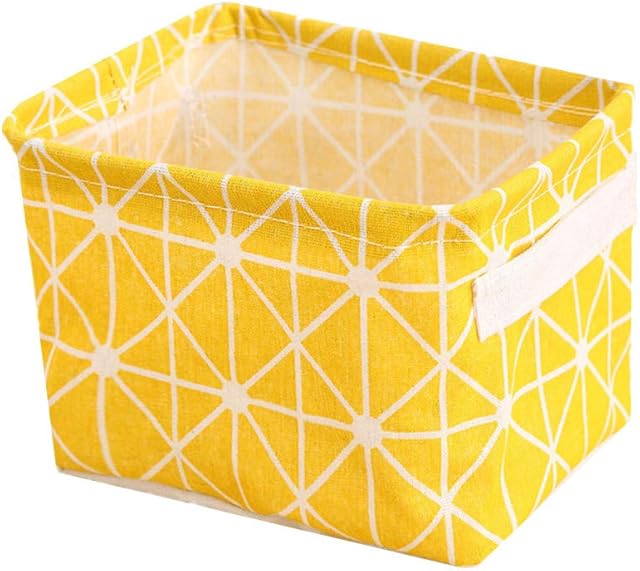 Hpera fabric storage baskets storage basket with handle small storage box storage baskets for shelves small box for storage small basket yellow