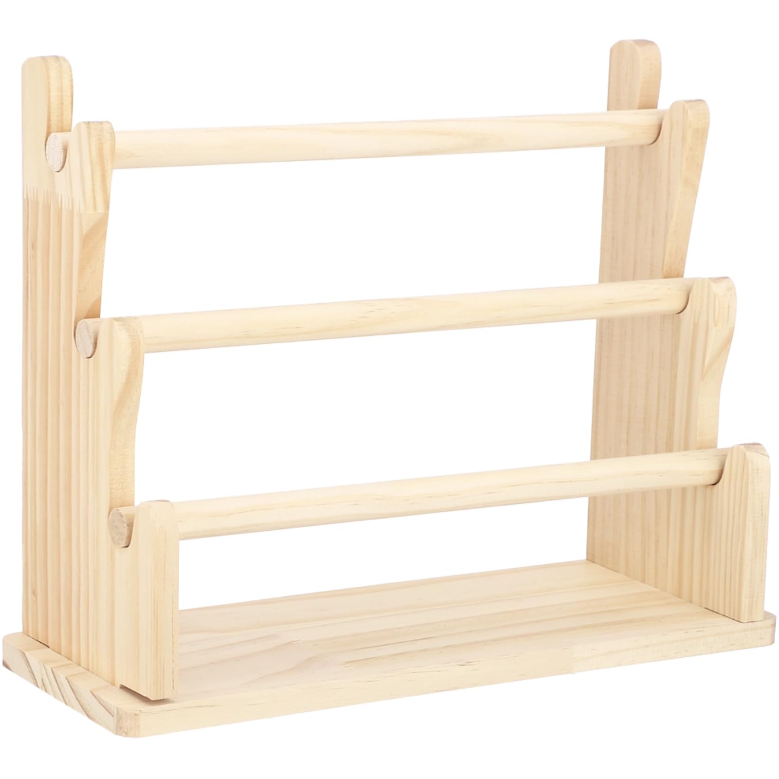 Swewarm Wood 3 Tier En Bracelet Holder Stand, Detachable Jewelry Display Organizer In Original Color For Bangles Watches Scrunchies