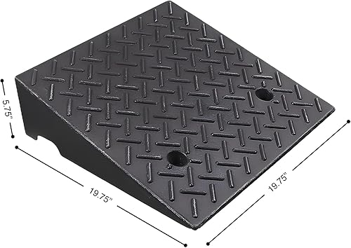 Miniatura 4 de ELK Rampa de goma resistente para entrada de vehículos, rampa portátil para coches, sillas de ruedas y mascotas, 19.75 pulgadas de largo x 19.75