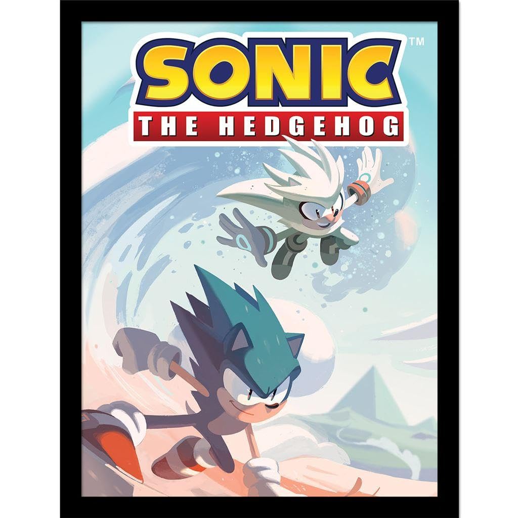 Sonic The Hedgehog Multicoloured Wave Framed Poster 40Cm X 30Cm
