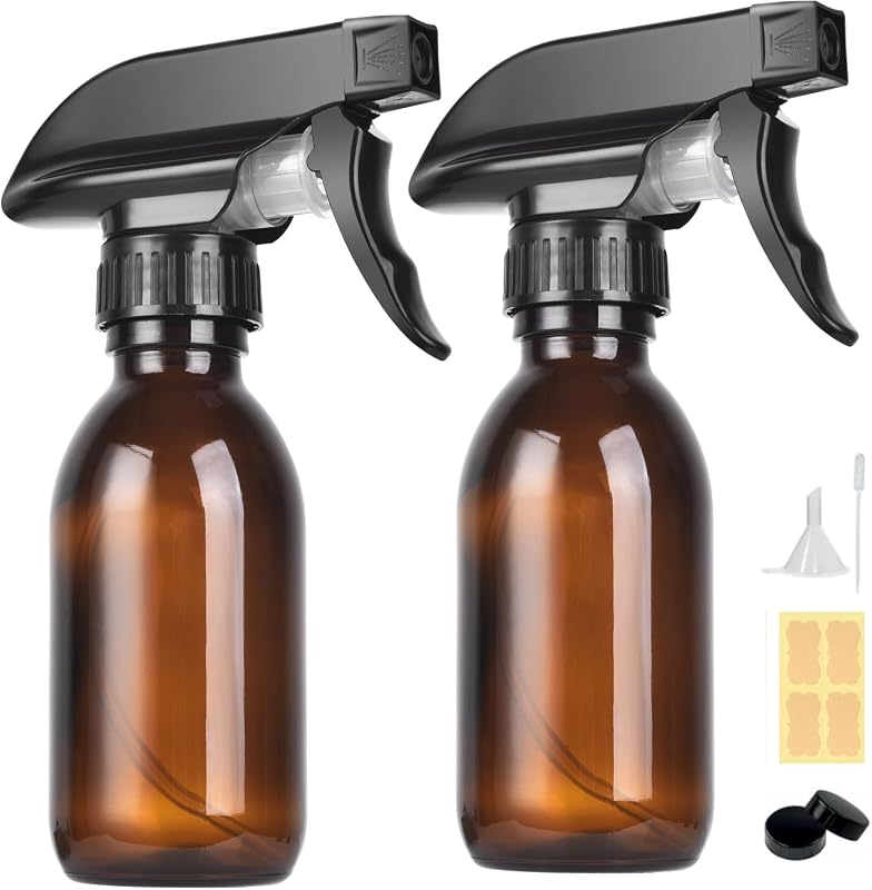 LANBEAUTIFY Frascos de Vidro Âmbar com Spray Recarregáveis, Pacote com 2, 120 mL