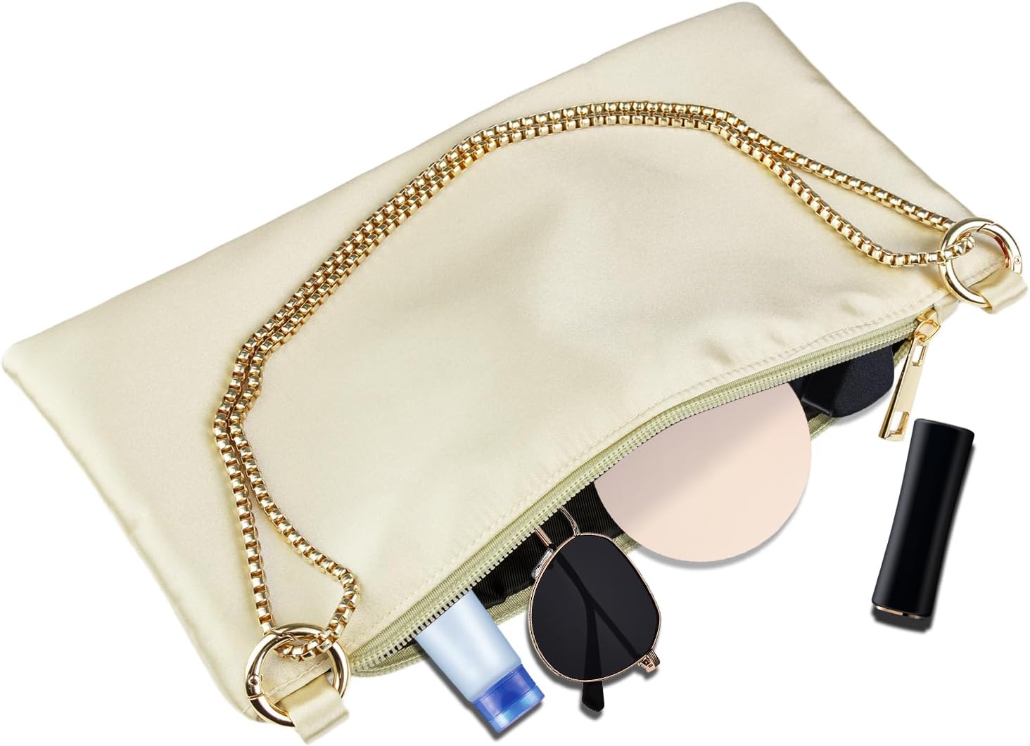 Women Satin Evening Handbag Wedding Prom Clutch Purse Formal Cocktail Party Clutches Shoulder Bag with 2 Bag Chains - Image 9